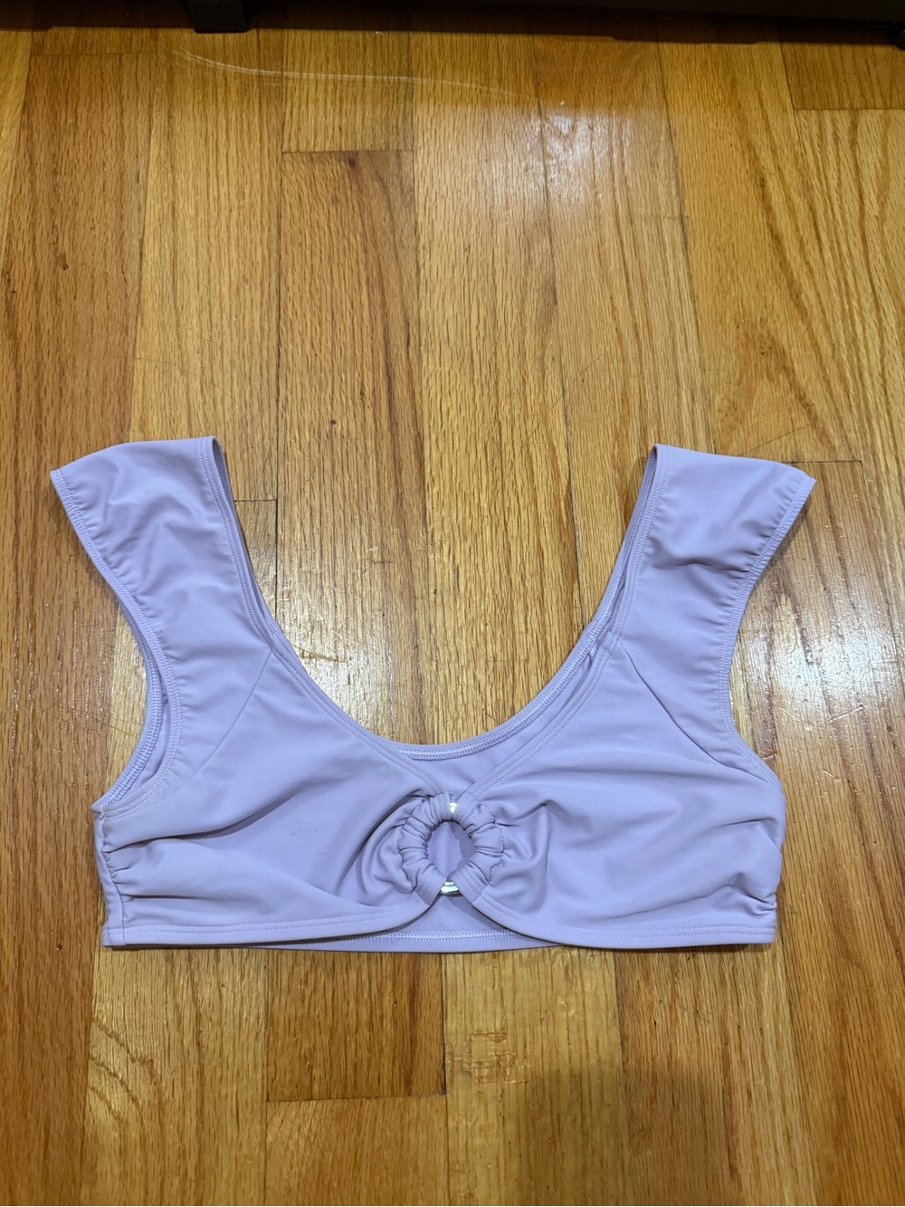 Aerie Lavender Purple O-Ring Ruched Bikini Top Size M